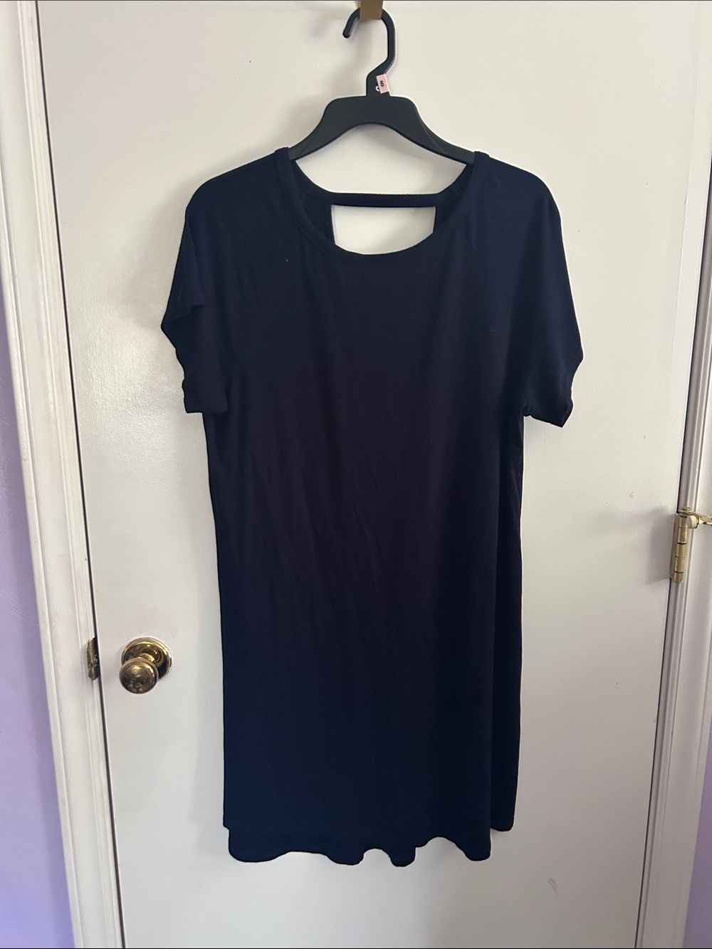 Bobeau Classic Navy Short Sleeve Shift Dress - Women